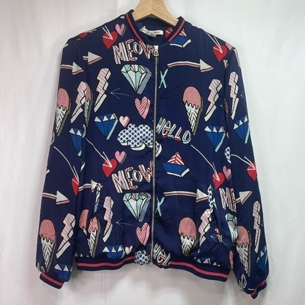 🦭 trf outerwear graffiti silky bomber